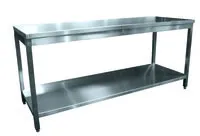 Table inox dmontable centrale avec tagre Largeur 1200mm et Profondeur 700mm