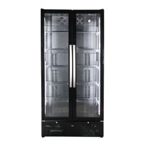 Armoire  boisson 2 portes vitre 458 Litres noire COMBISTEEL