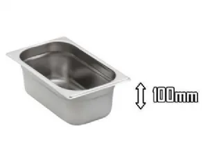 5 Bacs gastro inox GN 1/4 profondeur 100mm B1410 x 5