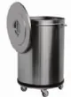 Poubelle inox sur 4 roulettes pivotantes
