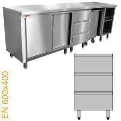 Module tour ptissier sec - bloc 3 tiroirs 600x400
