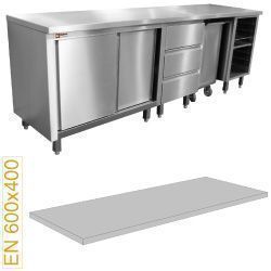 Plan de travail inox - longueur 1500 mm