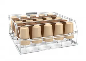 Panier  gobelet 500x500mm  Permet de laver parfaitement 25 gobelets rutilisables en moins de 2 minutes. Secs  la fin du cycle de lavage, ils peuvent tre empils immdiatement pour un encombrement minimal. Le systme de lavage des gobelets en plasti... 85000800