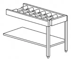 Plan linaire avec rouleaux libres et tagre basse Dimensions : 120x63x85cm URF/912 00905212