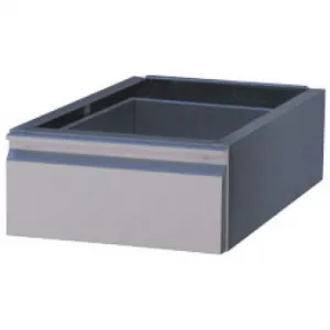 Bloc 1 tiroir GN 1/1 (table prof. 700mm) Dimensions : 400x670xH197mm  	  	Tiroir sur guide tlscopiques  roulements  billes en inox. 	Profondeur du tiroir 150 mm. 	Livr sans matriel de fixation. CRB1