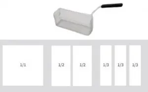 Panier 1/2 pour cuve 8 litres Dimensions : 100x235x100mm 408 001 505
