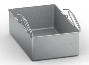 Panier pour pochage Ce panier est accroch au bras du systme de descente et relevage automatique puis chargs.  la fin du cycle de cuisson, le panier sort automatiquement du liquide de cuisson et tre sorti sans effort. 60.74.983