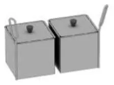 Kit de 2 paniers GN1/6 (176x162mm) non perfors avec couvercle 60.75.302