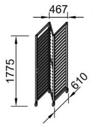 Echelle encastrable de 20 tages Espacement entre les glissires : 80 mm  	Entre par le 400 	Prof. 600