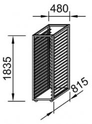 Echelle pour filets 400x800 de 20 tages Espacement entre les glissires : 80 mm  	Entre par le 400 	Prof. 800 - Ouverte