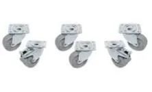 Kit 6 Roues inox pivotantes, 2x avec freins RTG6-PM