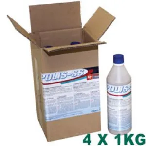 Produit polissage surface en acier inox 4 flacons d'1 KG Produit polissage dsinfectant, lgrement parfum formul pour le nettoyage et l'entretien des surfaces en acier inoxydable, pour les faire briller  nouveau. POLICE-SS