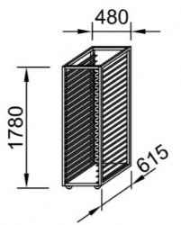Echelle de 15 tages Espacement entre les glissires : 105 mm  	Entre par le 400 	Prof. 600