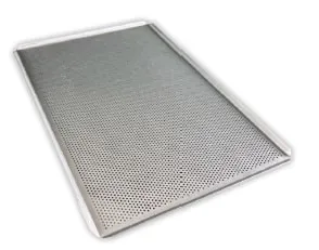 Plaque ptisserie aluminium 600x800mm perfore 4 bords 45 coins ouvert paisseur 1.5mm