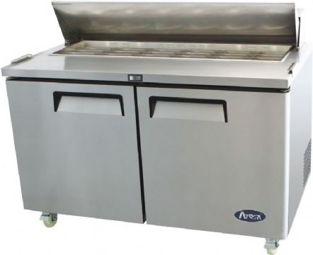 Saladette rfrigre 2 grandes portes avec groupe arrire et capot inox ATOSA