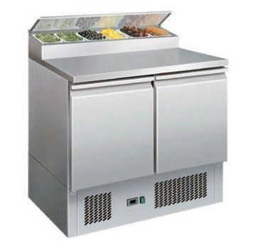 Saladette rfrigre 2 portes avec vitrine  capot inox ATOSA