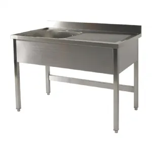 Plonge inox 1 bac avec gouttoir  droite 1200x700mm BERTRAND - PL/1215D