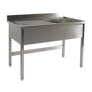 Plonge inox 1 bac avec gouttoir  gauche 1200x700mm BERTRAND - PL/1215G