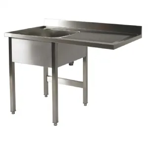 Plonge inox 1 bac avec gouttoir  droite 1200x600mm BERTRAND - PL/61215D