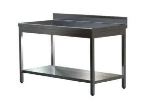 Table inox avec tagre et dosseret 2400x700mm BERTRAND