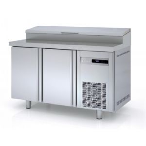 Table rfrigre de prparation 2 portes avec vitrine  capot inox CORECO