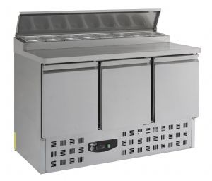 Saladette réfrigérée 3 portes vitrine inox COMBISTEEL Saladette réfrigérée 3 portes vitrine inox COMBISTEEL