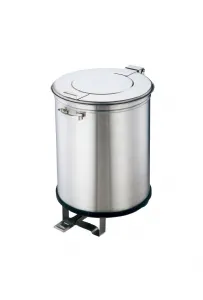 Poubelle ronde inox avec p�dale 100 Litres CUISTANCE 1910001