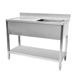 Plonge inox 1 bac avec gouttoir  gauche et tagre 1000x700mm CUISTANCE 9010053