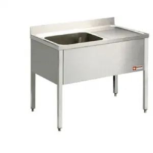 Plonge inox 1 bac gouttoir  droite 1200x600mm DIAMOND - L1210D/6-KD