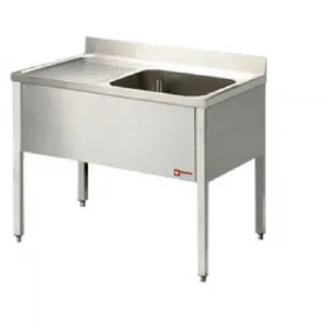 Plonge inox 1 bac gouttoir  gauche 1400x700mm DIAMOND - L1410S-KD L1410S-KD