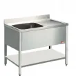 Plonge inox 1 bac avec gouttoir  droite 1200x600mm DIAMOND