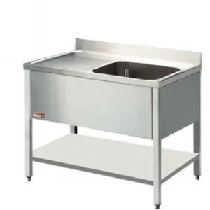 Plonge inox 1 bac avec gouttoir  gauche 1200x600mm DIAMOND - L1211S/6