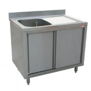 Plonge inox sur meuble 1 bac avec gouttoir  droite 1400x700mm DIAMOND - L1411D-AS