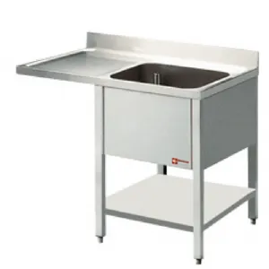 Plonge inox 1 bac avec gouttoir  gauche 1400x700mm DIAMOND - L1411VS