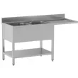 Plonge inox 2 bacs avec �gouttoir � droite 1800x700mm DIAMOND