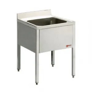 Plonge inox 1 bac sans gouttoir 700x700mm DIAMOND - L710-KD