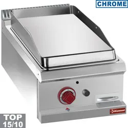 Plancha professionnelle gaz lisse en chrome 1 zone DIAMOND profondeur 700mm