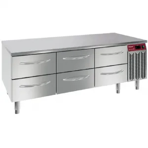 Soubassement rfrigr 6 x 1/2 tiroirs GN1/1 longueur 1600mm DIAMOND N77/R316G-9E_PROMO