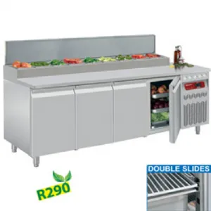 Table rfrigre de prparation 4 portes avec structure rfrigre inox DIAMOND DTS-10/R2