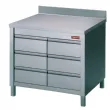 Meuble inox 6 tiroirs GN1/1 avec dosseret DIAMOND