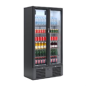 Armoire  boisson 2 portes vitres 435 Litres noire INFRICO ERV 83
