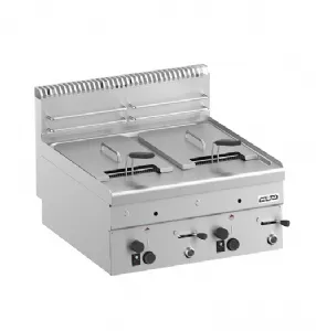 Friteuse professionnelle gaz 2x8 Litres à poser MBM profondeur 600mm Friteuse professionnelle gaz 2x8 Litres à poser MBM profondeur 600mm