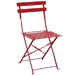 Chaise de terrasse pliable rouge BOLERO - UGH555 UGH555
