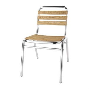 Chaise de terrasse empilable en aluminium et frêne BOLERO - UGK997