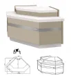 Meuble caisse d'angle profondeur 990mm Longueur 1365mm MAGNUS - VMG 90 AA M