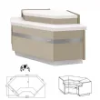Meuble caisse d'angle profondeur 990mm Longueur 1750mm MAGNUS - VMG 90 AC M