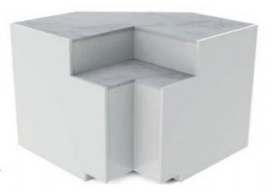 Meuble caisse en angle intrieur avec pose-sacs sans dcor profondeur 790mm Longueur 1100mm EASY SLIM 790