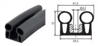 Joint bourrelet caoutchouc noir pour meuble froid professionnel Longueur 10m