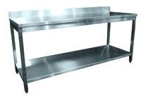 Table inox démontable adossée avec étagère Largeur 1000mm et Profondeur 700mm BUD-DCTAE107
