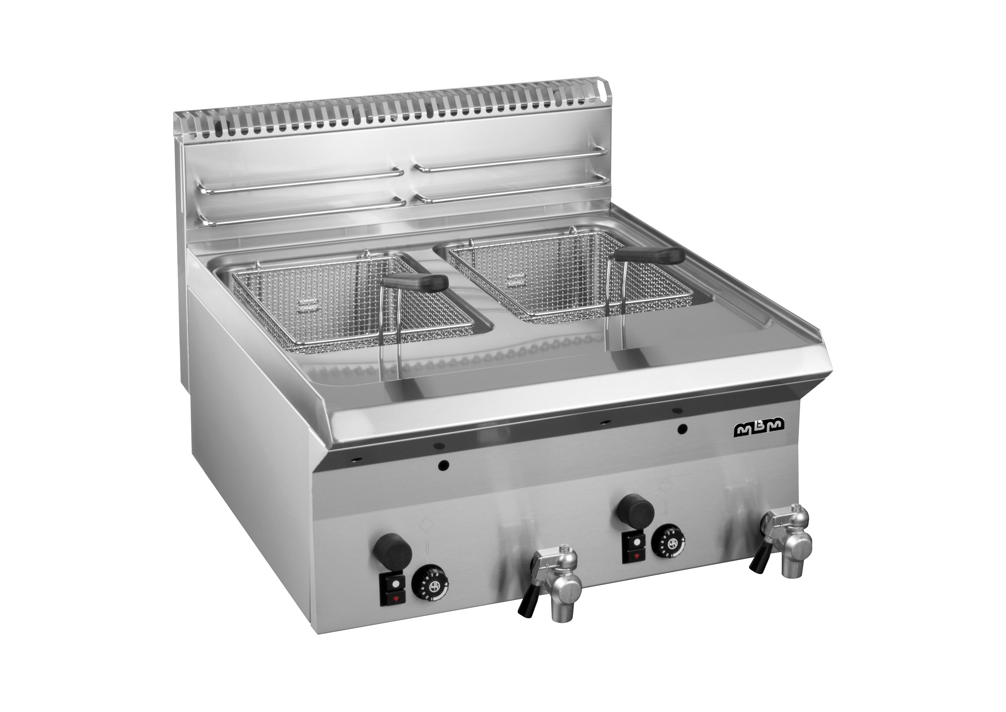 Friteuse professionnelle deux bacs 5 et 8 litres, tout inox